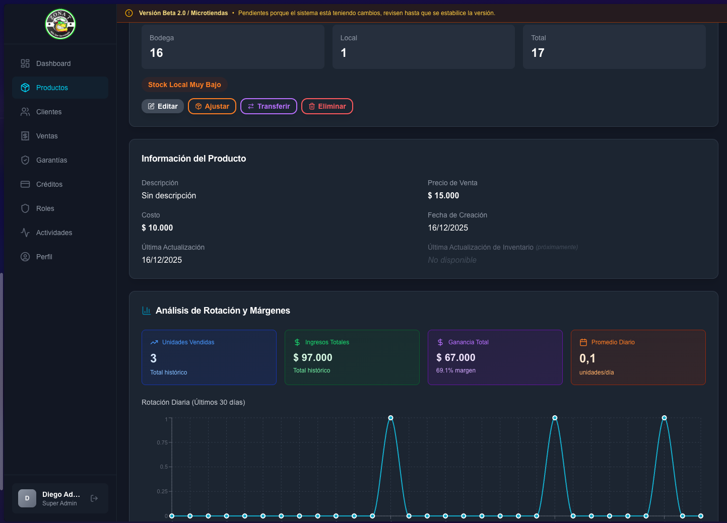 Sistema de control operativo